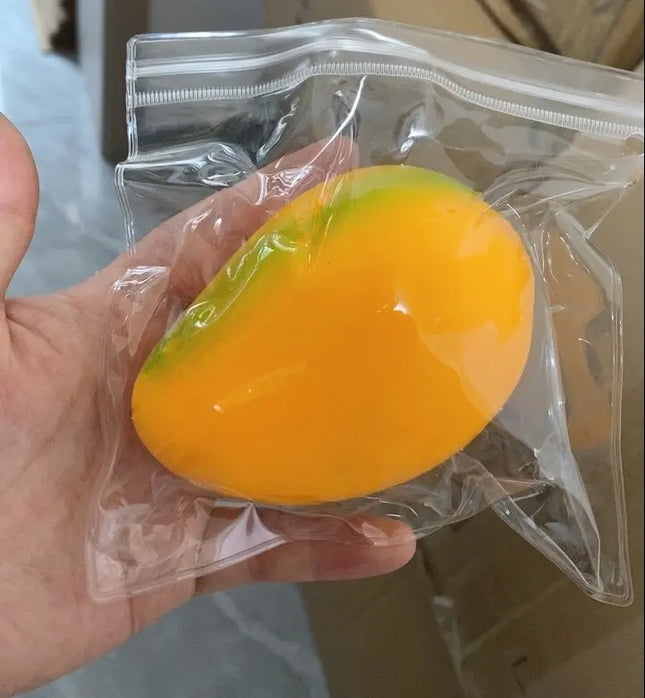 Stress Relief Squishy Mango Squeeze Toys Slow Rising Sticky Mango Sensory Fidget Toys for Adults Squishy Sensory Toys