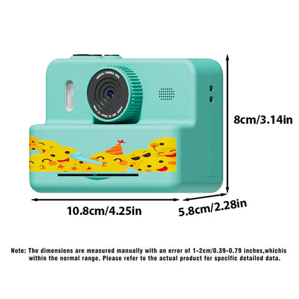 Kids Camera Digital Children Camera Instant 1080P HD Digital Camera Video Recorder Toddler Mini Thermal Printer Birthday Gifts