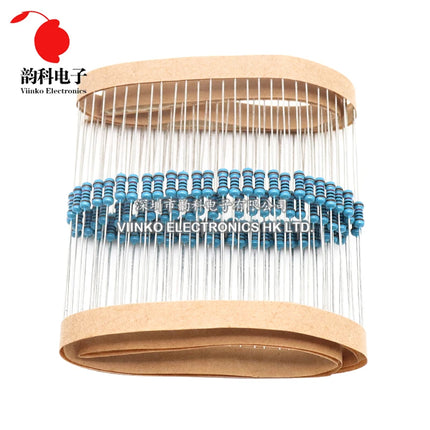 100pcs 1/4W 0R-22M 1% Metal Film Resistor 0.25W 0 2.2 10 100 150 220 270 330 470 1K 2.2K 4.7K 10K 47K 100K 470K 1M 10M 20M ohms