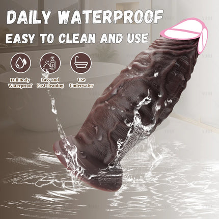 Realistic Dark Anal Dildos Thick Penis Butt Plug Soft Dildo Vaginal Masturbation Suction Cup Dick Anal Sex Toys for Women Men