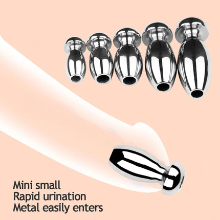 Spindle Smooth Stainless Steel Penis Penis Plug Dilator Cum Thru Cather Urethral Plug Dilator Sounds Cathe Hollow Tube