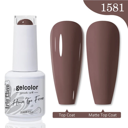 Arte Clavo Red Brown Gel Nail Polish 15ml Autumn Series Base Top Coat Soak Off UV Gel Semi Permanent Varnishes Design Nail Art