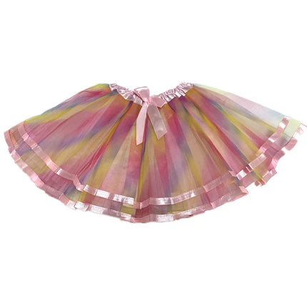 Baby Girl Tutu Skirt Cute Kids Princess Tulle Skirts Summer Children Party Ribbon Skirt Girls Dance Pettiskirt