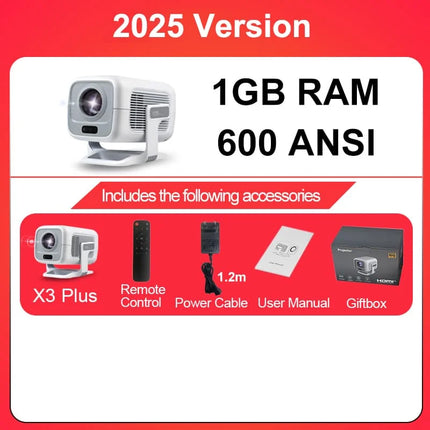 DITONG X3 plus Mini LED Projector 4K Android 1080P Full HD Home Theater Video Projector for Movies Upgraded Version