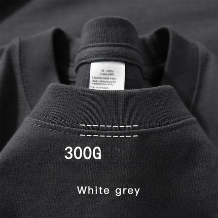 Summer Cotton Heavy Duty 300gsm American Pure Cotton Short Sleeve T-shirt Men's Casual Base Top Oversized T-shirt