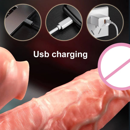 Realistic Dildo with Suction Cup Sucking Vibrator Swing Dick Thrusting Penis Sex Toys For Women Flexible Remote Control Dildo
