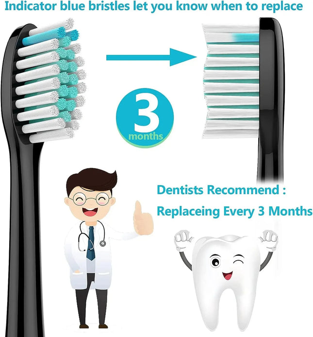 Replacement Brush Heads Compatible with Philips Sonicare DiamondClean HX3/HX6/HX9 Series Electric Toothbrush Heads HX6064
