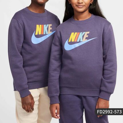 Nike Official Genuine New Big Kid Round Neck Classic Print Fashion Sweatshirt FD2992-573