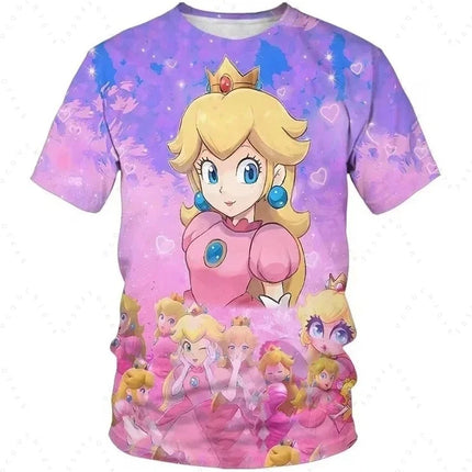 2026 Summer New Anime Super Mario T Shirt Sports Speed Drying Fashion Casual T-Shirt Boy Girl Unisex Children's Clothing Tees