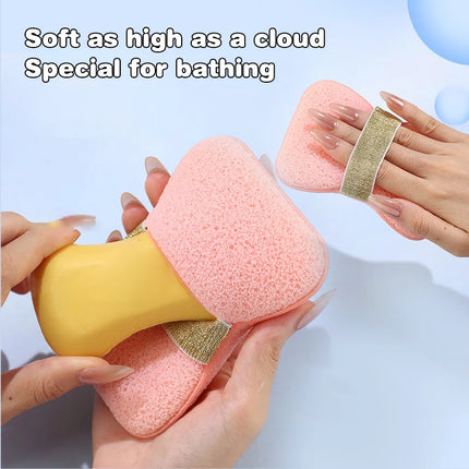 1Pc Bath Sponge Face Wash 2-in-1 Soap Bag Soft Clean Puff Reusable Makeup Remover Exfoliating Pads For Daily Cleansing Skin Care