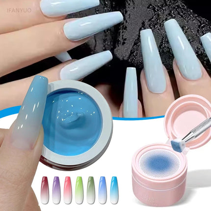12 Colors Nail Polish Patting Glue Pink Color Nail Art Air Cushion Glue High Saturation Gypsum Painting Glue for DIY Home Salon
