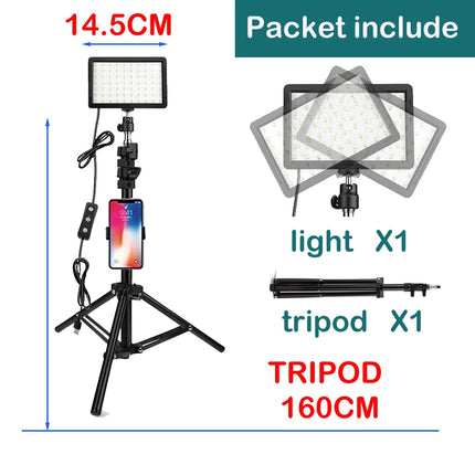 LED Photography Video Light Panel Lighting Photo Studio Lamp Kit For Shoot Live Streaming With Tripod Phone Stand RGB Filters