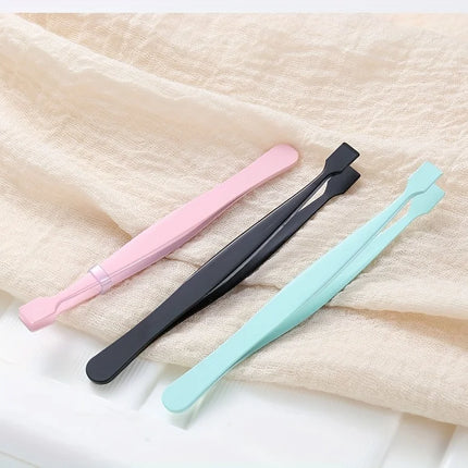 High-Precision Eyelash Tweezers for Under Eye and Chin, Flat-Mouth and Slender Design, Ergonomic Grafting Tool