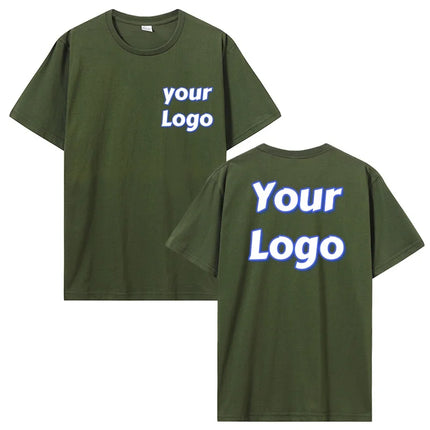Customized Print T Shirt Men Women Custom Cotton Tops Tees DIY Your Like Photo Or Logo Cotton T-shirt Personalized Men Clothing