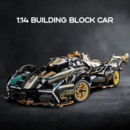 New 1:14 Building Block Car Cool Technology Design Optional Power Group Birthday Christmas Gift for Friends or Kids 1280+granule