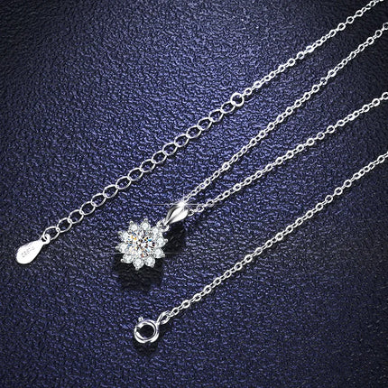 Sterling Silver 925 Moissanite Pendant Necklace For Women Trendy Design D Color VVS Pass Diamond Test Jewelry Gift GRA