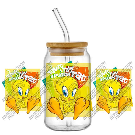 New Product Little Yellow Duck Waterproof DIY Decals 3D Transfers Stickers 16oz UV DTF for Glasses cup Wraps