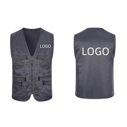 Men's Multi Pocket Tank Top Summer Men American Tactical Hiking Fishing Photography Director Mesh Sleeveless Outdoor Jacket Vest