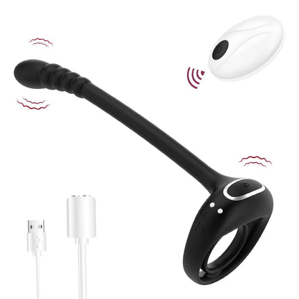 Prostate Massager Cock Ring Sex Toys for Men Vibrating Cock Ring Stimulator Remote Control Anal Butt Plug Vibrators for Men