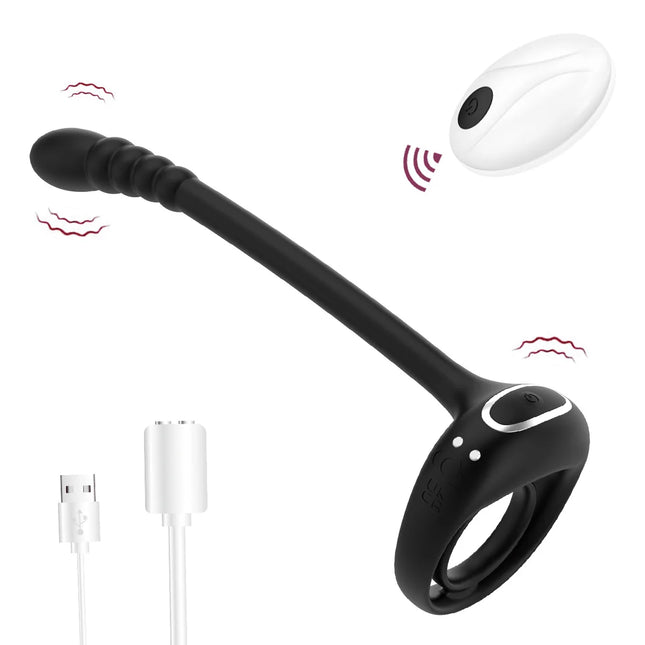 Prostate Massager Cock Ring Sex Toys for Men Vibrating Cock Ring Stimulator Remote Control Anal Butt Plug Vibrators for Men
