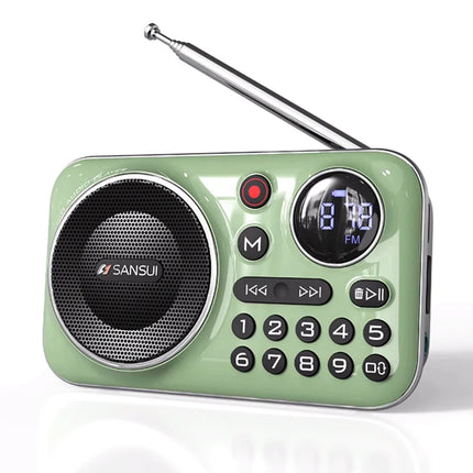 SANSUI F21 Bluetooth Speakers Mini Wireless Portable FM Radio for the Elderly Multifunctional Outdoor TF Card /USB Music Walkman