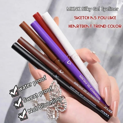6 Colors Eyeliner Pencil Waterproof Long-lasting Red Black Brown Eyeliner Easy Wearing Quick Dry Smooth Eye Liner Gel Eye Makeup