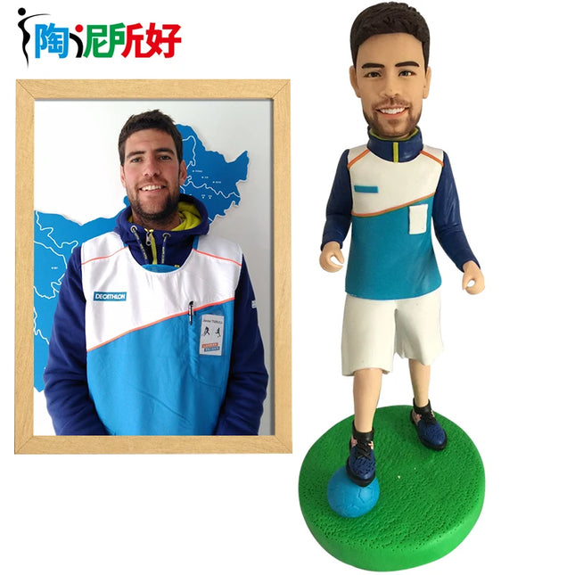 Custom Handmade Bobblehead Figure, Personalized Clay Doll on Photos,Real person figurine 3D Customization,Christmas Gift for Men