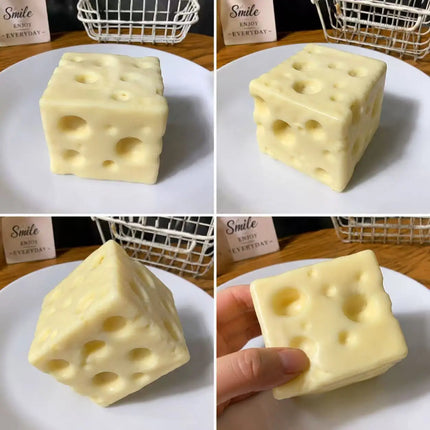 Cheese shaped slow rebound decompression kneading toy, simulated food soft rubber venting tool, adult and children's stress relief toy