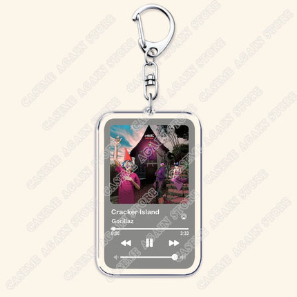 Hot Gorillaz Band Music Keychains for Women Accessories Bag Feel Good Inc Clint Eastwood Song Keying Jewelry Fans Friends Gifts