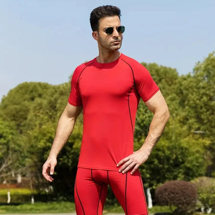 Men's T-Shirt Running Sport T Shirt Men Compression Top Tee Fitness Quick Dry Tight Training Gym Sport Running Shirts Men Jersey