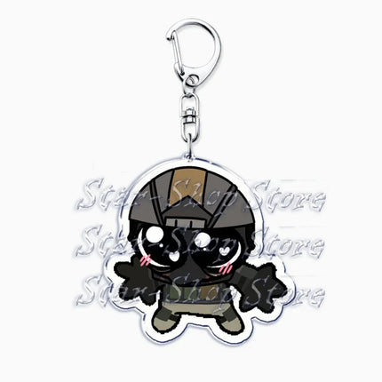 Hot Military Game Ghost Chibis Keychains for Accessories Cod Soldier Soap Simon Riley Keyring Jewelry Fans Friends Gaming Gifts