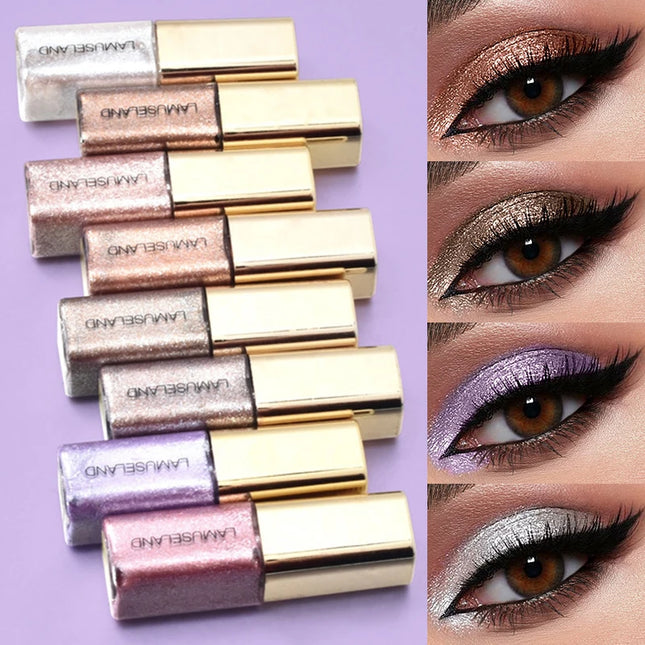 Pearly Liquid Eyeshadow Makeup Natural Smokey Silver Shimmer Glitter Diamond Shadows for Eyelids Waterproof Beauty Highlighter