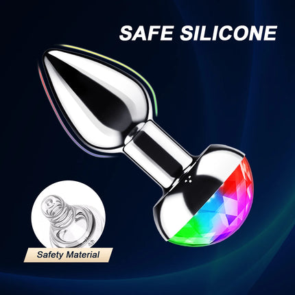 Anal Vibrator Wireless Control Female Vagina Masturbator Butt Plug Men Prostate Massager LED Colorful Light Sex Toys for Women
