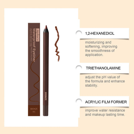 Eyeliner Pencil Waterproof Long Lasting Smooth Matte Eye Liner Fast Drying Smudge Resistant Black Eye Makeup Eyeliner Stamp Pen