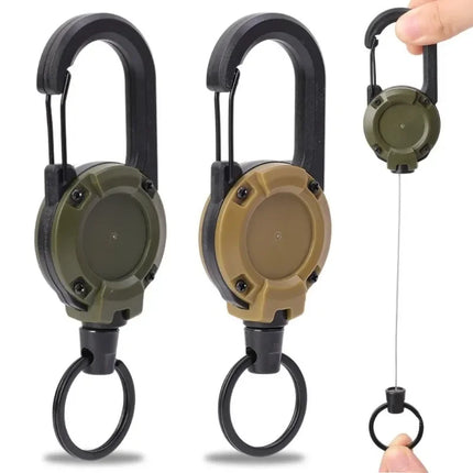 1Pcs Anti-theft Metal Easy-to-pull Buckle Rope Elastic Keychain Sporty Retractable Key Ring Anti Lost Yoyo Ski Pass ID Card