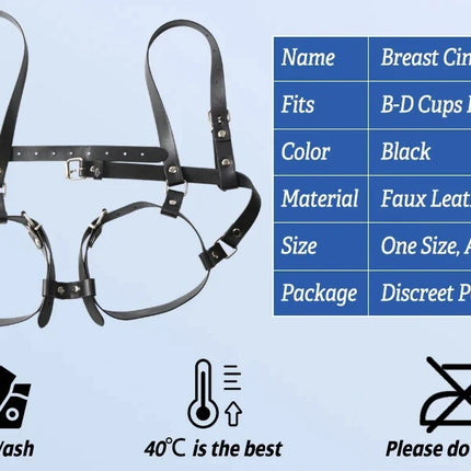 BDSM Breast Bondage Harness Sex Toys B to D Cup Leather Fetish Sexy Chest Restraints Punk Gothic For Women SM Bra Belts Straps