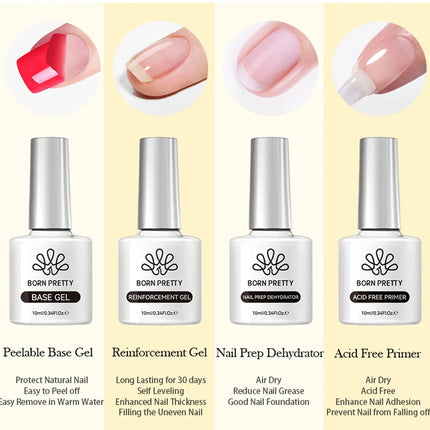 BORN PRETTY Super Top Coat and Base Gel Nail Polish for Gel Polish Semi-permanent Varnish Rubber Top Coat 10ml Nail Supplies
