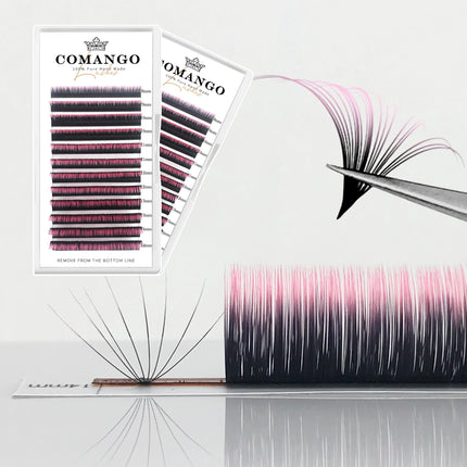 0.07mm Ombre Easy Fan Lashes Extension C/D Curl Wispy Natural Soft Gradient Pink/Blue/Green/Purple Volume Fans Silk Mink Lashes