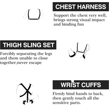 Erotic Toys Kits Adjustable Bondage Reverse Handcuffs Metal Anal Hook Binding Belt Sets Sex Toy For Couples BDSM Adult Toys