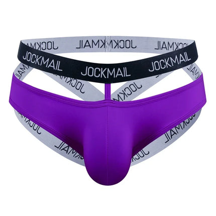 JOCKMAIL Men Sexy G String Thong Erotic Jockstrap Bondage Underwear Strap Harness Lingerie Hollow Underpants Ice Silk Hot