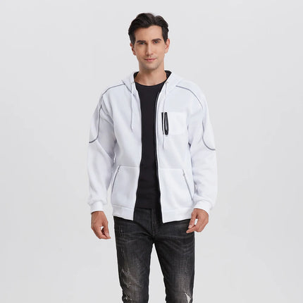Men's Full Zip Hoodie Jacket Hooded Plain Pocket Sports Outdoor Daily Sports Hot Stamping Designer Basic Casual Sweatshirts