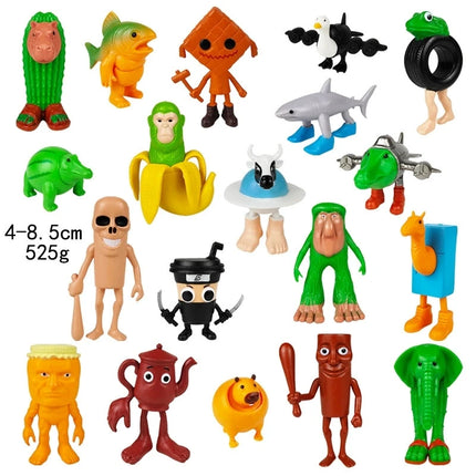 Tungtungtung Shanhaijing Wooden Stick Man Shark Model Funny Doll Action Figures Decorations PVC Toys Collectible Kid Boy Gifts