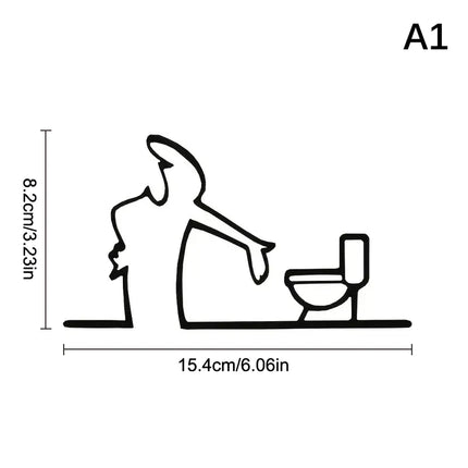 La Linea Minimalist Line Art Car Sticker, Cartoon Character Design Bumper/Window/Door Wall Decal, Home & Car Decoration