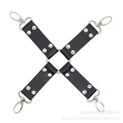 BDSM Cross buckle Tied shackles sex toys leather sex products Handcuffs o-ring steel handcuffs for sex adult sex games