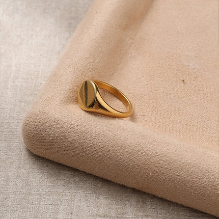 St-Delan Minimalist Style Ring Vintage High Polished Ring 18K Gold Plated Stainless Steel Party Women Fashion Jewelry