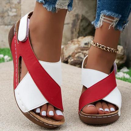 Heels Women's Sandals Wedge Heel Summer Shoes For Woman Low Platform Sandalias Mujer Heeled Summer Sandals Elegant Women Wedges