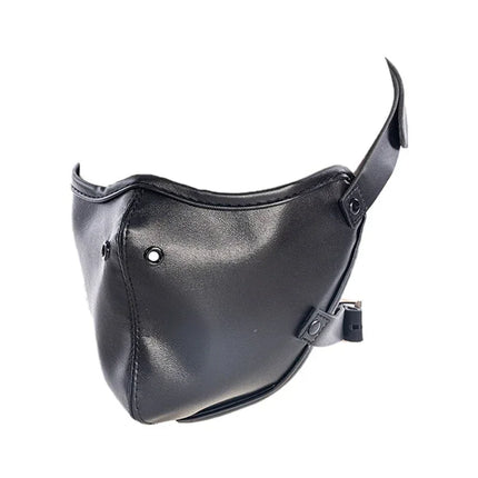 Adjustable Leather Mask with Mouth Gag Bdsm Bondage Slave Ball Mouth Plug Black Breathable Mask Training Sex Toy for Women Gay