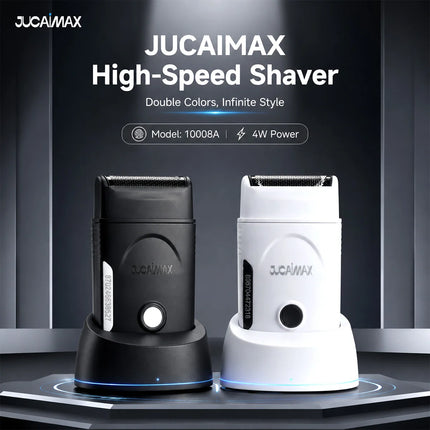 JUCAI 10008A Men Electric Shaver Beard Trimmer for Men Mini Body Cordless with Dock 10000RPM Professional Shaver for Barbershop