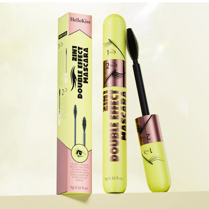 [Dual Brush Heads Brown Mascara] Waterproof Brown Mascara with Dual Brush Heads - Smudge-Proof, Clump-Free for Longer