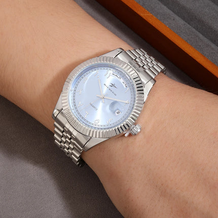 Business Mens Watches Stainless Steel Luxury Quartz Movement Wristwatch Clock Casual Chronograph for Holiday Couple Gift